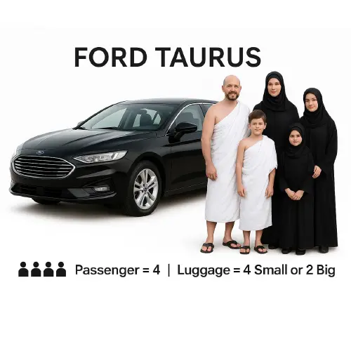 Ford Taurus – Comfortable Private Taxi for Umrah & City Travel in Saudi Arabia