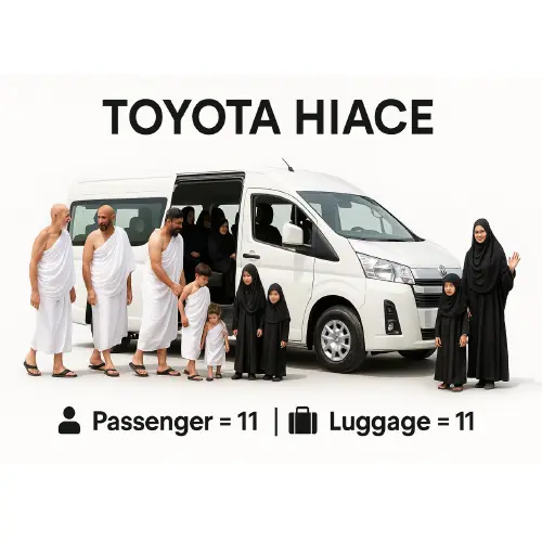 Toyota Hiace – Spacious Van Taxi for Umrah Groups and Airport Transfers in Saudi Arabia