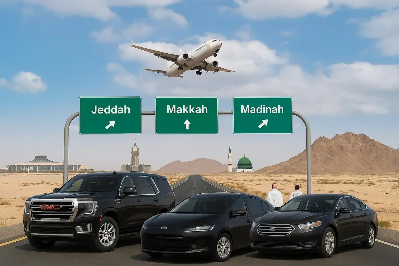 Service Area Map – Makkah, Madinah, Jeddah & Taif Map of Saudi Arabia showing Makkah Private Taxi service coverage